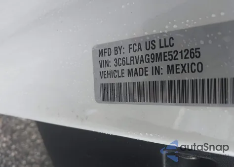 2021 Ram Promaster 1500 Low Roof 136 Wb from USA, damaged, VIN 3C6LRVAG9ME521265